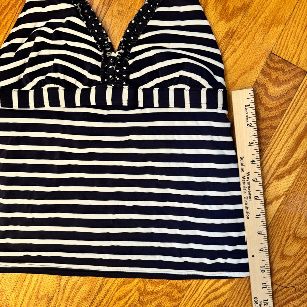 Boden Halter Swim Suit Top Blue & White Striped Women’s Size 19 - Picture 6 of 7